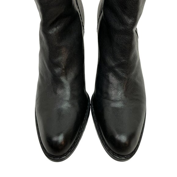 Stuart Weitzman Leather Western Heel Zip Ankle Booties Womens 7N Made in Spain - Picture 3 of 10